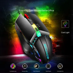 ENTWINO 3 in 1 Keyboard Mouse Combo Gaming Mouse/RGB Lights/4 Buttons Keyboard, Mousepad Combo Set image 2