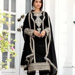 Embroidered Kurta, Trouser/Pant & Dupatta Set-image-37