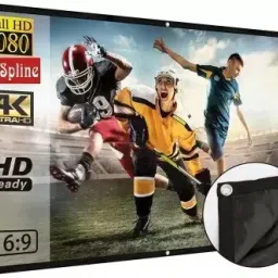 Spline 92 Inches Diagonal (7 Ft. x 4 Ft.) 16:9 Projector Screen (W) 84 x 48 Inch (H) HD Projector Screen (Width 214 cm x 122 cm Height)-16
