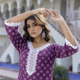Women Printed Pure Cotton Straight Kurta-image-55