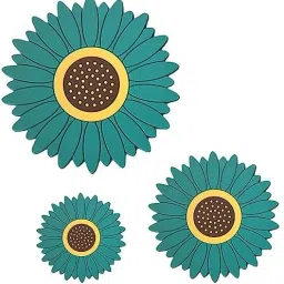 Silicone Coasters Set-3 Different Size(20cm,15cm,10cm) Flower Shape, Non-Slip Coaster Set for Kitchen,Table,Office Desk, Green Trivet-32
