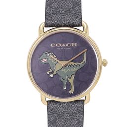 Coach Men Elliot Dinosaur Patterned Dial Leather Analogue Watch 14602672-image-14