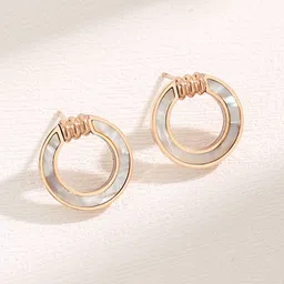 MYKI Stainless Steel Rose Gold Plated Stud Earrings-29