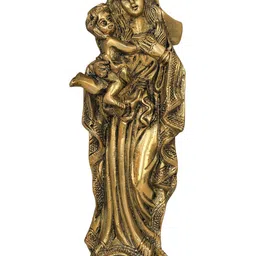 Exotic India Gold-Toned Mother Mary with Baby Jesus-picture-27