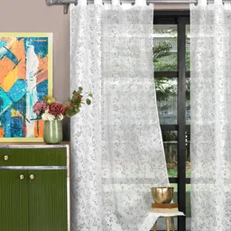 ROSARA HOME White Set of 2 Sheer Long Door Curtains-image-25