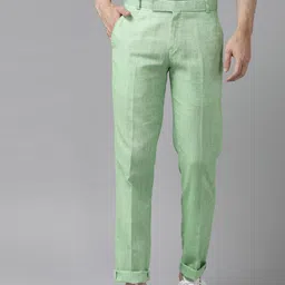 Hangup Men Green Regular Fit Solid Trousers-image-59