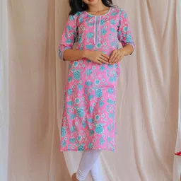 Libas Women Floral Printed Gotta Patti Floral Kurta-image-95