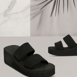 Truffle Collection Women Black Solid Flatform Heels-53