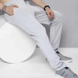 HERE&NOW Men Grey Melange Solid Track Pants-image-57