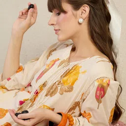 Indo Era Printed V-Neck Tunic With Trousers Co-Ords-picture-11