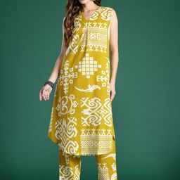 Indo Era Tribal Printed Pure Cotton Kurta with Trousers-picture-10
