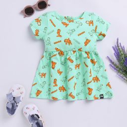 YK X Minute Mirth Girls Garfield Printed Fit & Flare Dress-image-66