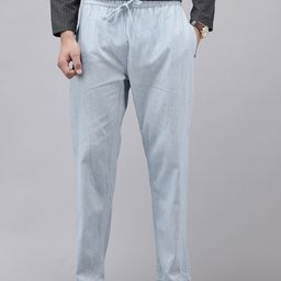 Qashida Men Solid Relaxed Fit Easy Wash Trousers-image-55