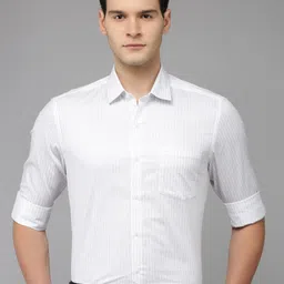 Arrow Pure Cotton Manhattan Slim Fit Striped Formal Shirt-picture-0