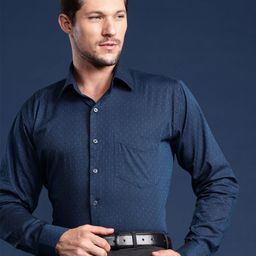 Hancock Men Slim Fit Textured Pure Cotton Formal Shirt-image-93