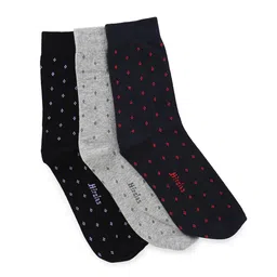 HIROLAS Men Pack Of 3 Patterned Ankle-Length Cotton Socks-picture-27