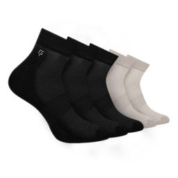FOOTPRINTS Pack Of 5 Black & Grey Solid Ankle-Length Socks-19