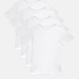 Marks & Spencer Boys Pack of 4 White Solid Innerwear Vests T711409V-21