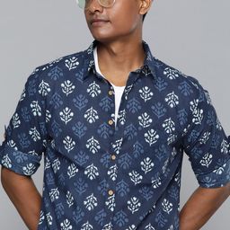 DENNISON Men Blue Regular Fit Printed Casual Shirt-image-2
