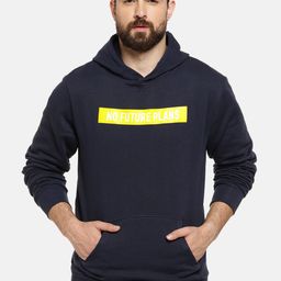 Campus Sutra Men Navy Blue Printed Hooded Sweatshirt-picture-40