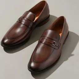 Arrow Men Leather Round Toe Formal Loafers-picture-14