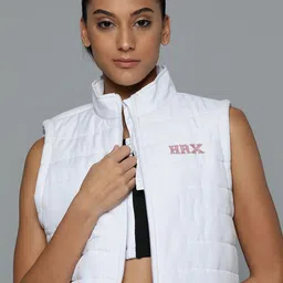 HRX by Hrithik Roshan Women White Solid Rapid Dry Technology Padded Jacket-image-52