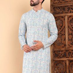 House of Pataudi Ikat Printed Straight Kurta-image-55