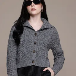 MANGO Cable Knit Cardigan-image-39