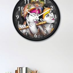 RANDOM Grey & White Round Printed 30 cm Analogue Wall Clock-12