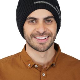 iSWEVEN Unisex Black Beanie-image-11