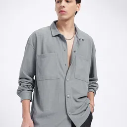 glitchez Iconic Interlocks Drop-Shoulder Sleeves Casual Shirt-image-88
