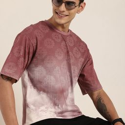 HERE&NOW Printed Drop-Shoulder Sleeves Pure Cotton Oversized T-shirt-image-45