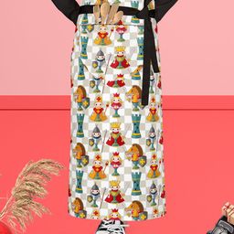 ArtzFolio Green & White Printed Cotton Aprons-image-44