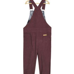 Cherry Crumble Unisex Kids Maroon Solid Corduroy Dungarees-image-11