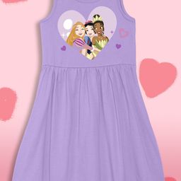 YK Disney Girls Disney Princess Printed Pure Cotton A-Line Dress-image-83