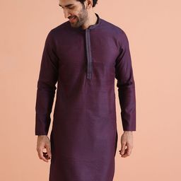 KISAH Men Jacquard Regular Fit Ethnic Motifs Kurta-28