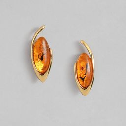 Estele Gold-Plated Oval Shaped Studs Earrings-35