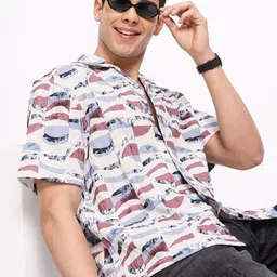 Aeropostale Abstract Printed Textured Casual Shirt-7