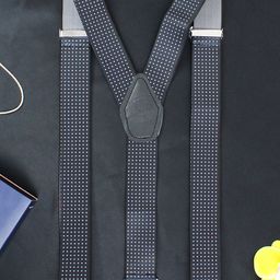 PELUCHE Men Black & White Patterned Suspenders-picture-11