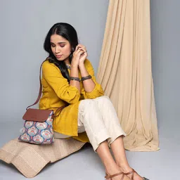 ZOUK Ethnic Motifs Printed Structured Sling Bag-10