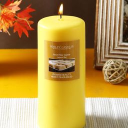 HOSLEY Yellow Solid Lemon Bar Highly Fragranced Pillar Candle-33