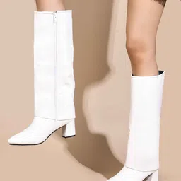 SHUZ TOUCH Women Block-Heeled Slouchy Boots-picture-16