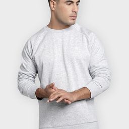 Red Tape Men Grey Melange Solid Sweatshirt-11