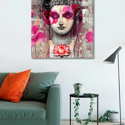 999Store Brown Buddha Printed Canvas Wall Art-image-2