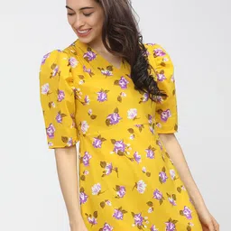 Tokyo Talkies Floral Printed A-Line Knee Length Dress-image-37