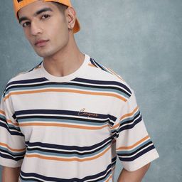 The Roadster Life Co. Multi-Striped Relaxed T-shirt-image-27
