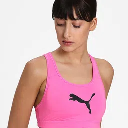 Puma Pink & Black Printed dryCELL LIGA Training Workout Bra 65619205-27