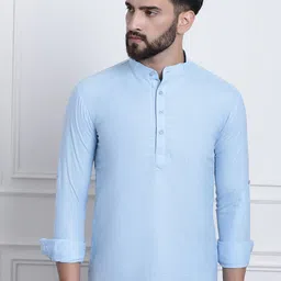 SOJANYA Men Blue Solid Kurta-58