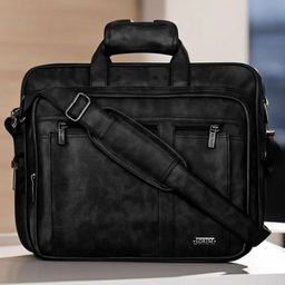 LOREM Unisex Textured Faux Leather Laptop Bag-40
