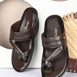 Azzaro Black Men Tan Thong Casual Flip-Flops-picture-40